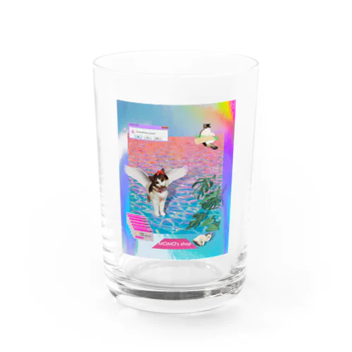 vintage vaporwave Water Glass