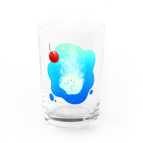 溶けゆくクリームソーダちゃん（ブルー） Water Glass