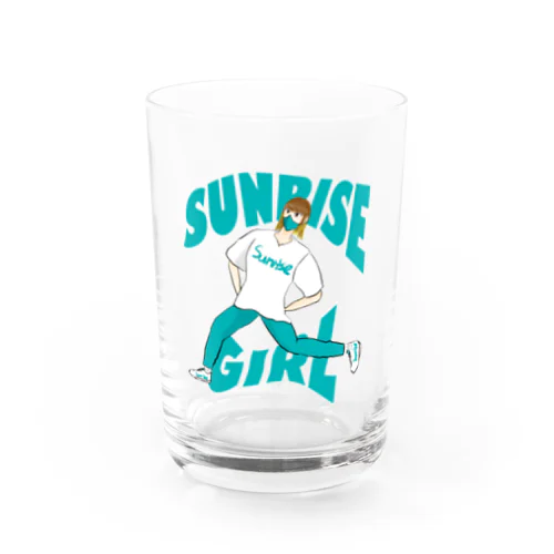 Sunrise girl Water Glass