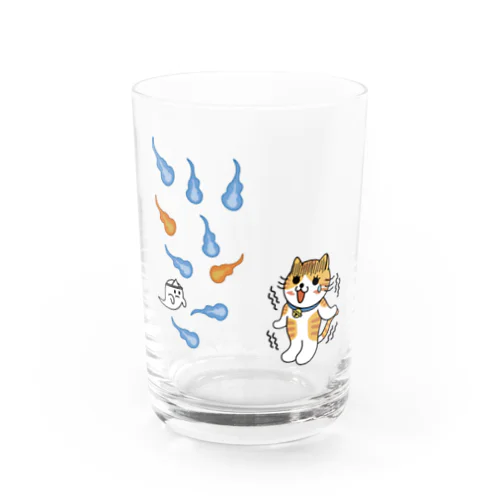 人魂にゃんこ Water Glass