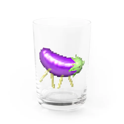 ドット絵ナスの牛 Water Glass