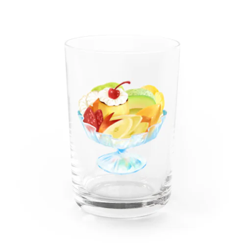 純喫茶ブルーラビット　プリンアラモード(正面) Water Glass