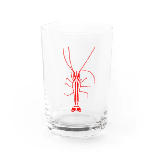 頭をかくえび Water Glass