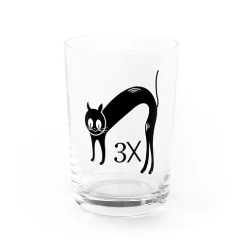 3匹の猫（Cat Times 3x） Water Glass