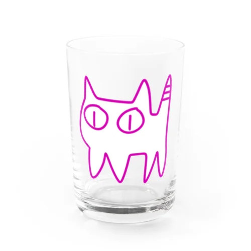 ねこですから。ピンク Water Glass