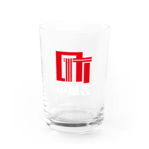 町中華会ロゴ_Red／White Water Glass