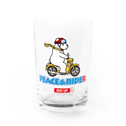 ヒグマPEACE & RIDE(R) カラーイラスト  Tシャツ Water Glass