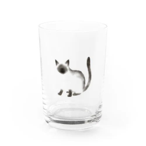 すりガラス越しのシャム猫 Water Glass