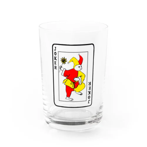 猫とトランプ　ジョーカー　カラー　透過 Water Glass