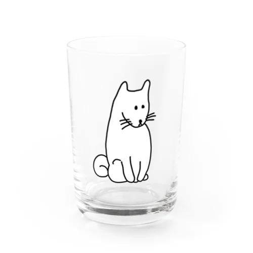 お座りしてるわんちゃん Water Glass