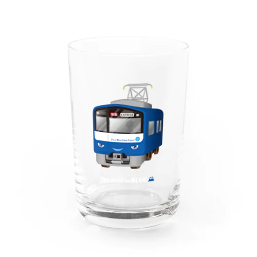 青い電車 / 文字色:白 ver. Water Glass