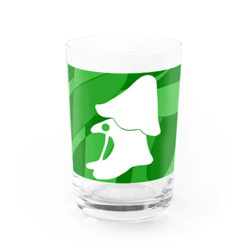 わたがしデザイン（緑・白） Water Glass