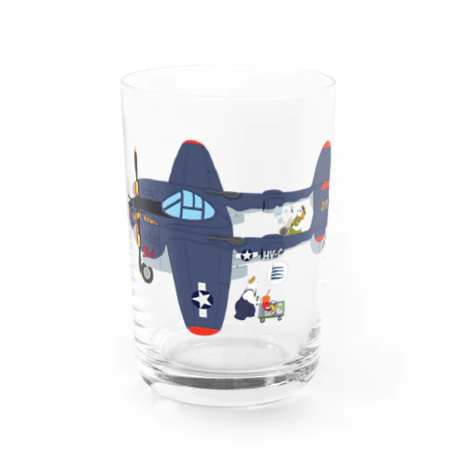 すろくまノーズアートP-38（ペロハチ） Water Glass