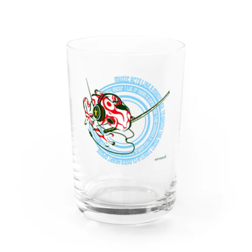 samurai frog 002 Water Glass