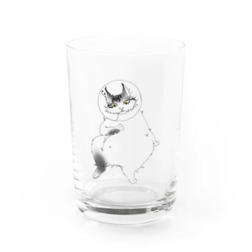 おいら去勢中猫 線画 Water Glass