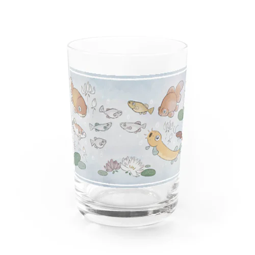 仲良しお魚シリーズとお花 Water Glass