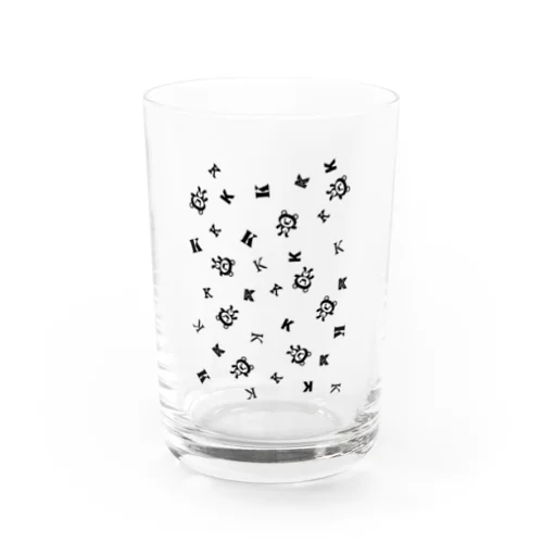 ケロっ子 パターン ブラック Water Glass