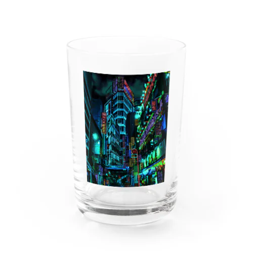 cyberpunk  tokyo Water Glass