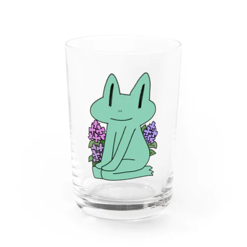 正座待機のカエルさん Water Glass