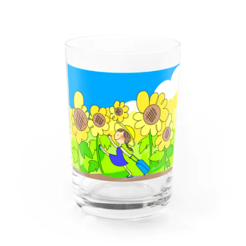 向日葵のおんなのこ Water Glass