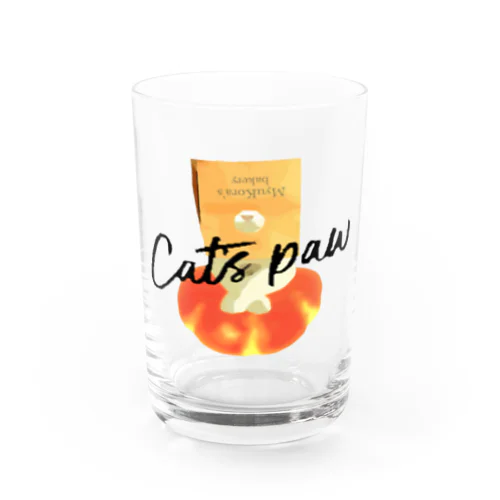 Cat's paw_ロゴ1 Water Glass