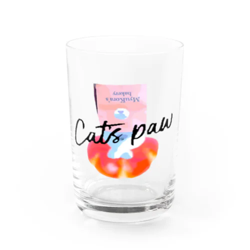 Cat's paw_ロゴ2 Water Glass