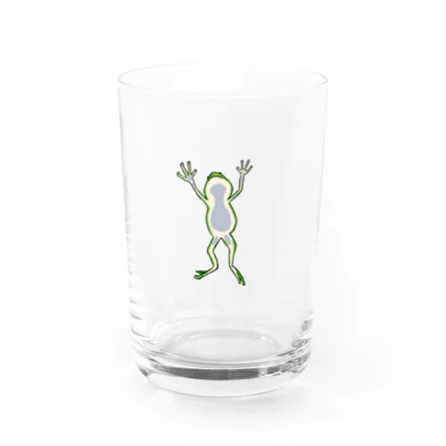 へばりついたカエル Water Glass