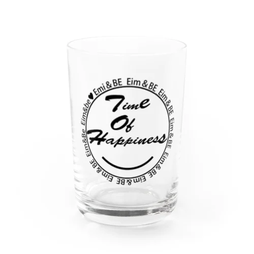 Time of happiness (ブラックロゴ) Water Glass