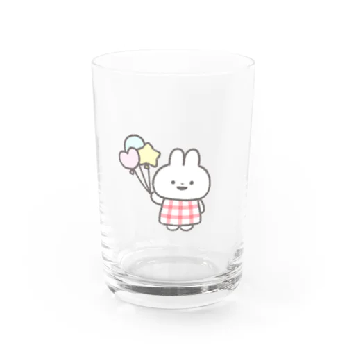 ほんわかうさぎ(風船) Water Glass