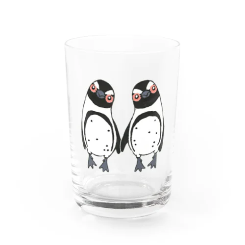 手繋ぎケープペンギンのカップル🐧❤️🐧 Water Glass