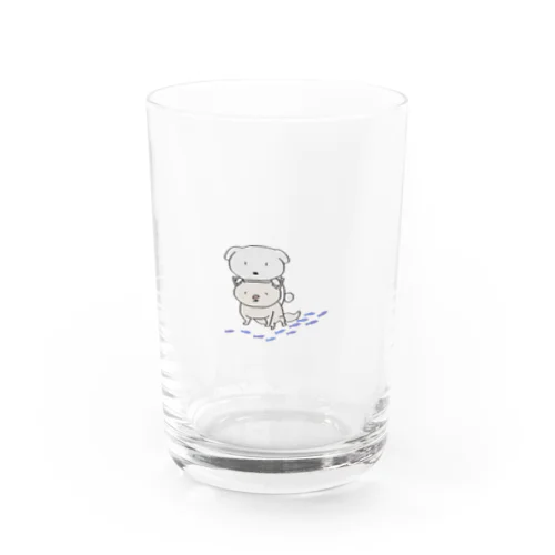 背中乗り犬 魚泳いでるver. Water Glass