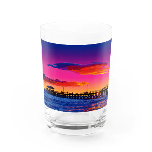 オーストラリア 夕暮れのヘンリービーチ桟橋 Water Glass