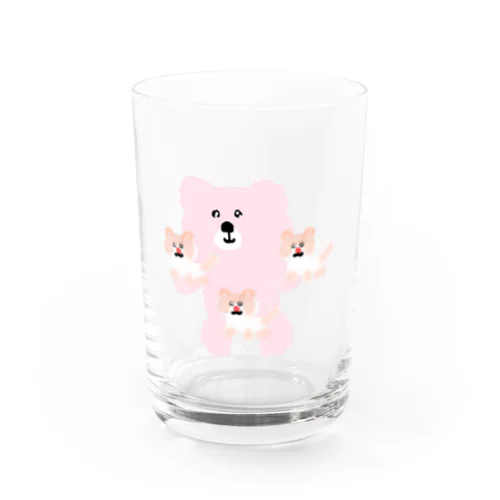 クマさんとネコちゃんと一緒 Water Glass