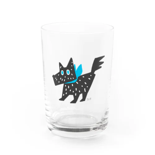 水色バンダナのイヌくん Water Glass