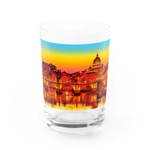 イタリア ローマの夕暮れ Water Glass