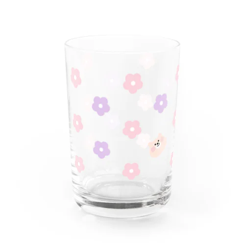 ふんわりお花のくまこ Water Glass