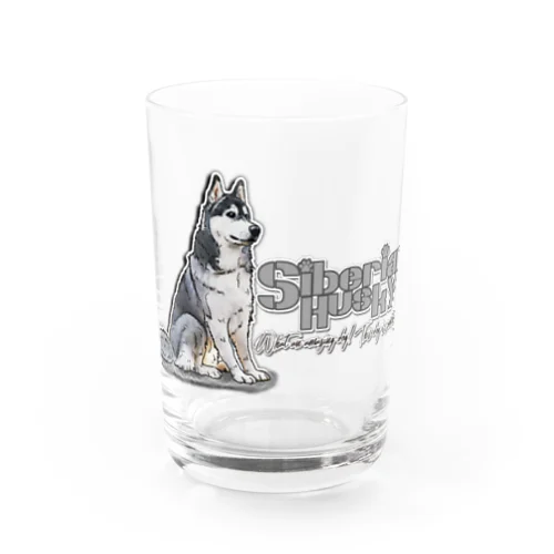 シベリアン ハスキー イラストプリント Water Glass