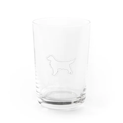 ゴールデンレトリバーのシンプルシルエット犬 Water Glass