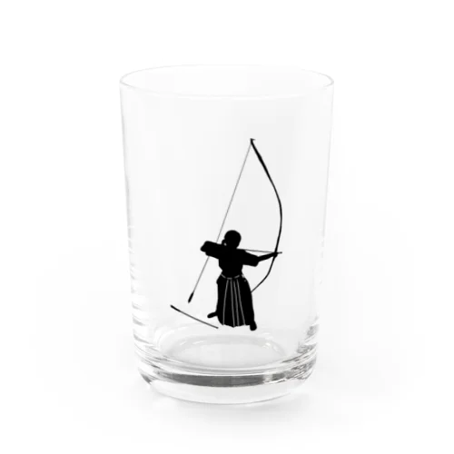 弓道シルエット「正射必中」 Water Glass