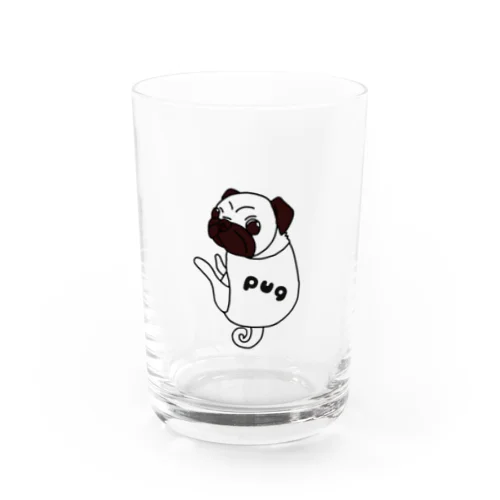毎日にパグ　振り向き柄 Water Glass