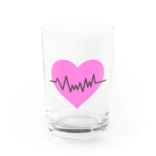 Heart ECG Water Glass