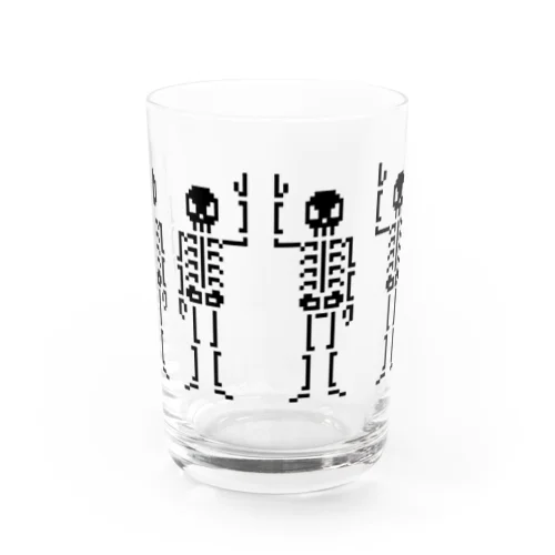 きまぐれ黒ドクロ「左、右、両手あげて」 Water Glass