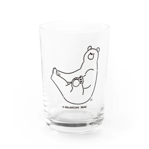 V字バランスするクマ(くろ) Water Glass