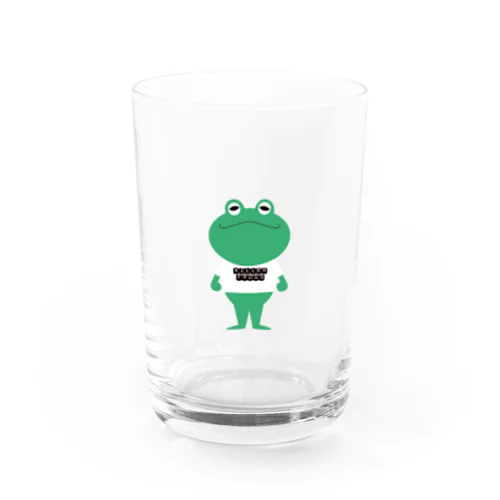 Tシャツを着るカエルくん Water Glass