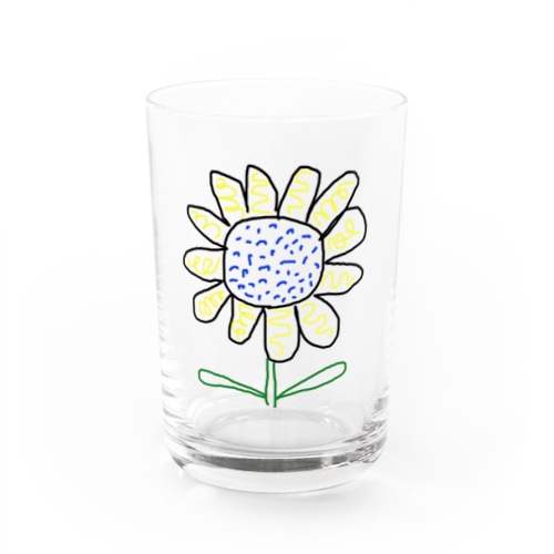 庭のひまわり Water Glass