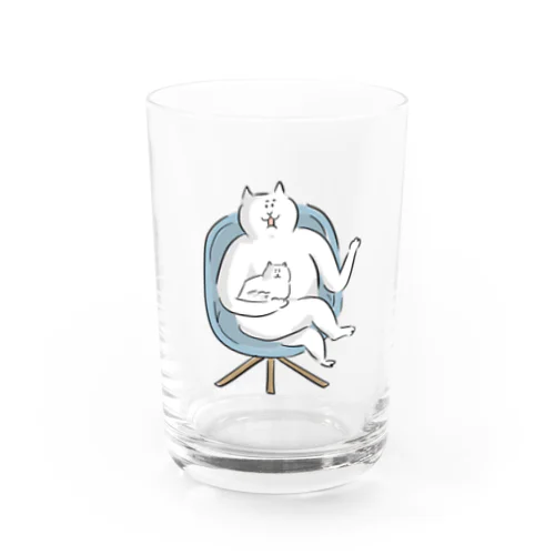 何かを熱弁する猫 Water Glass