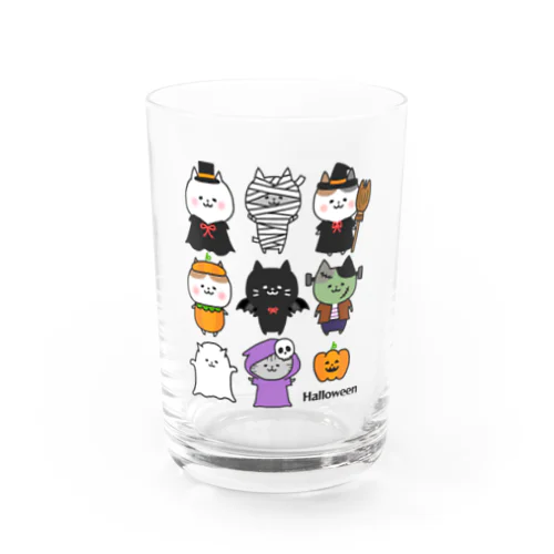 Halloween🎃ねこさん2 Water Glass