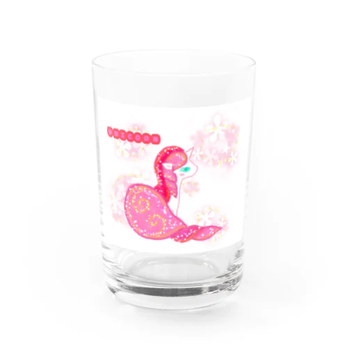 ピンクフラワーユニコーンちゃん Water Glass