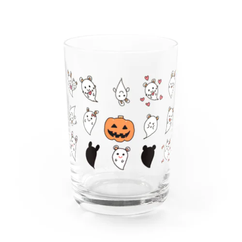 ハロウィン　かぼちゃとお化けたち Water Glass