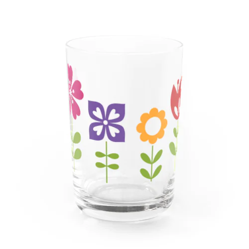 レトログラス　4種の花 グラス